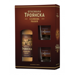 Troyanska Pflaumenschnaps alt 700ml 40% mit zwei Gläser